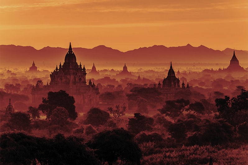 Sunset over Bagan Archaeological Zone