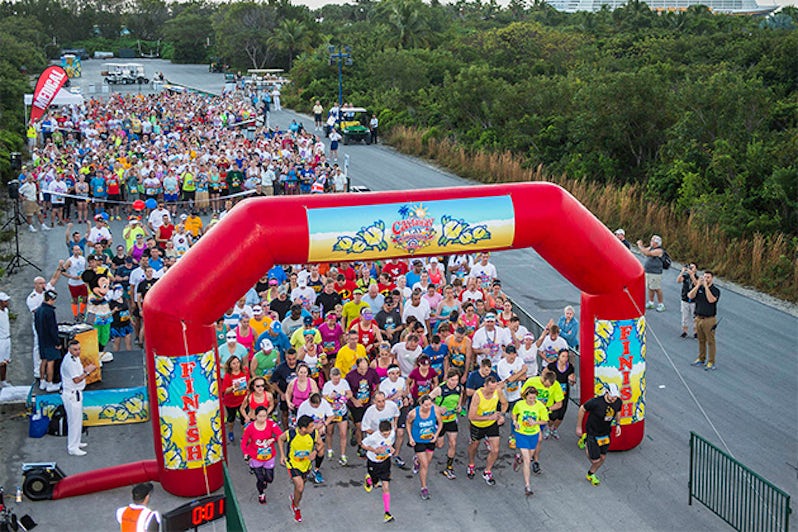 The finish line of Disney's Castaway Cay 5K