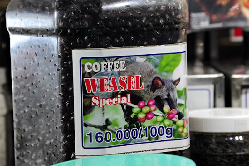 Bottle of Weasel coffee