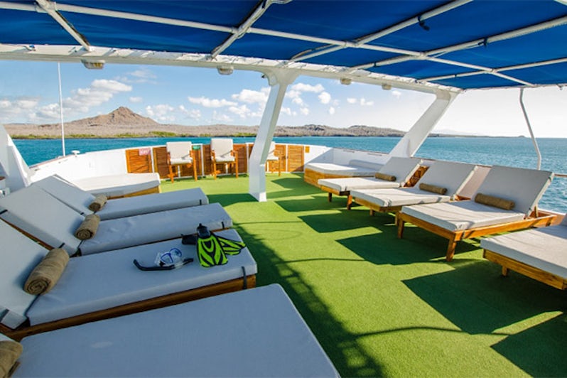 Sun deck on Ecoventura's M/Y Erik yacht