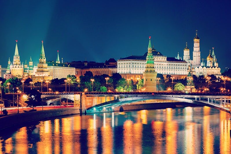 Moscow Kremlin night view from the waterfront