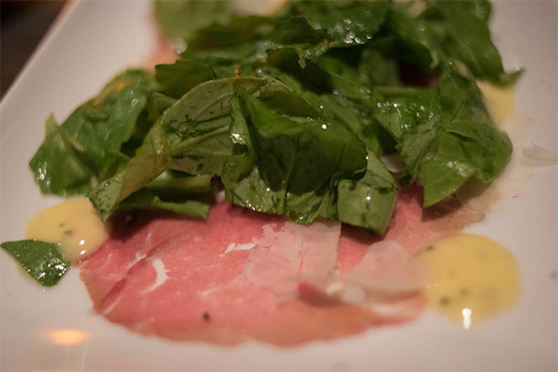 Beef Carpaccio served at Canaletto