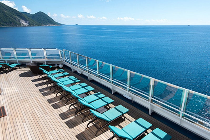 Serenity loungers overlooking the ocean