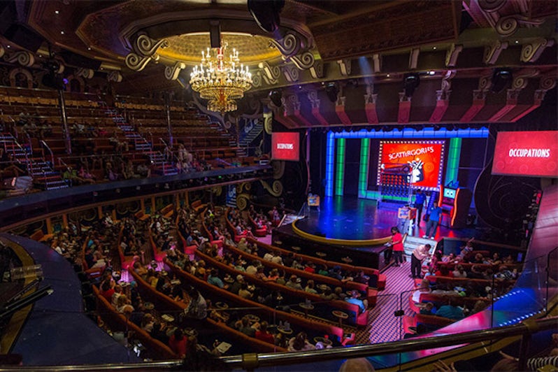 Hasbro the Game Show panoramic shot in Carnival Freedom's Victoriana Lounge