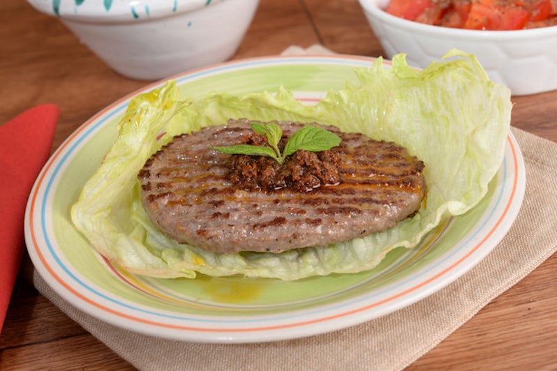 Take your burger with lettuce instead of a bun for a lighter lunch.