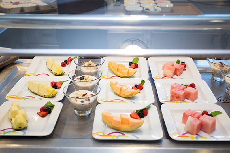 Lean toward healthy options when eating in the buffet.