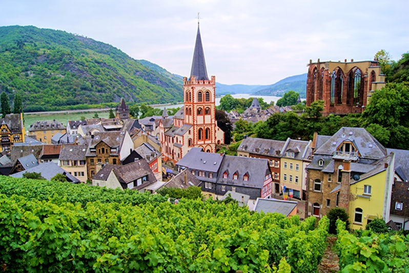 View over Bacharach along the famous Rhine River, Germany