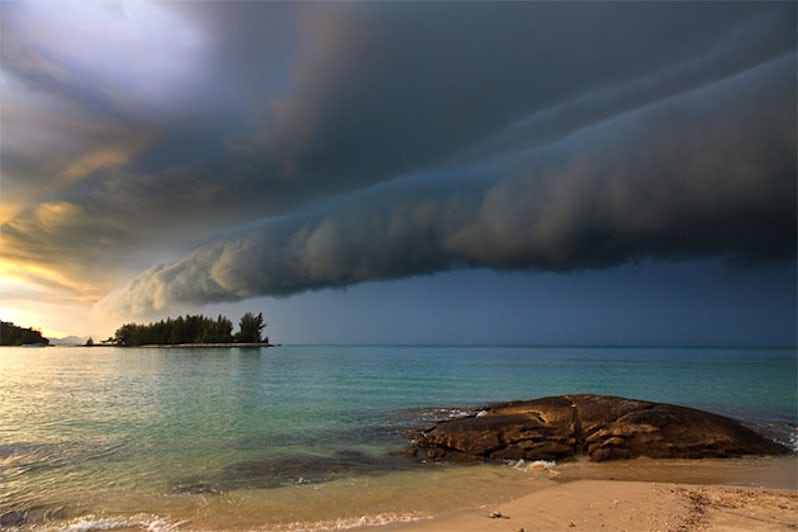 Storm approaching a beach