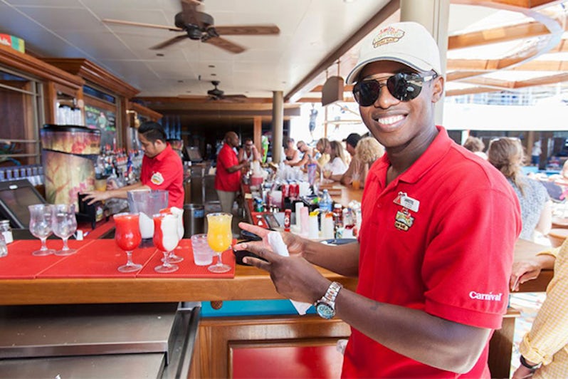 RedFrog Rum Bar waiter on Carnival Valor