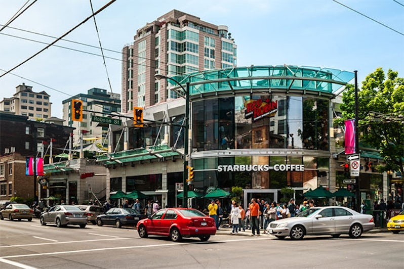 Starbucks Coffee shop at Robson & Thurlow in Vancouver
