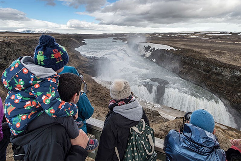 Gullfoss Waterfall tour during a Disney Cruise to Iceland