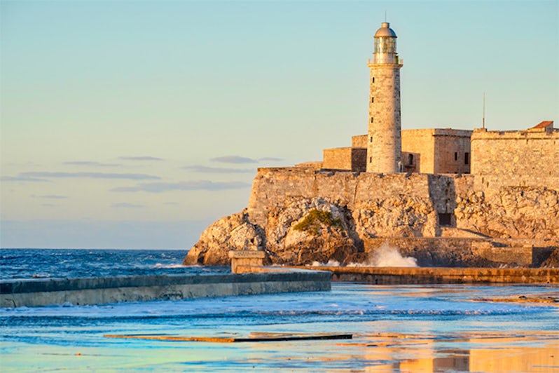 El morro fortress and lighthouse at sunset in Havana