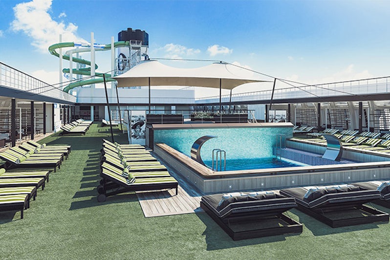Rendering of the empty pool deck on Pacific Dawn