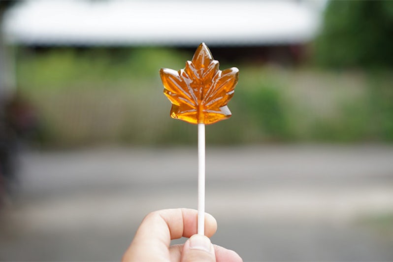 Maple syrup candy on stick