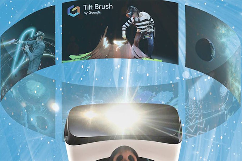 Rendering of passenger using the Virtual Reality Experience headset on TUI Discovery 2