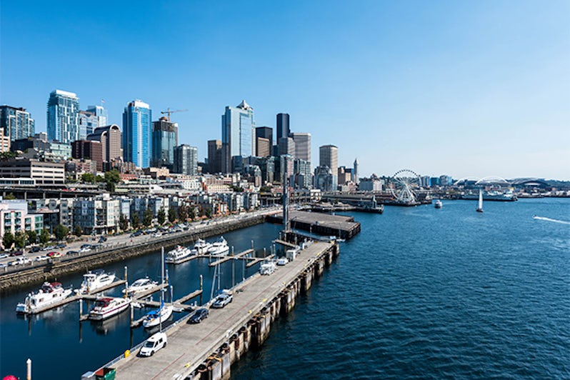 View of Seattle cruise port from Norwegian Pearl