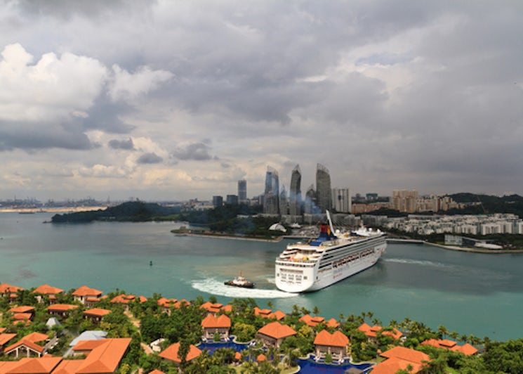 Cruise ship in Singapore harbor