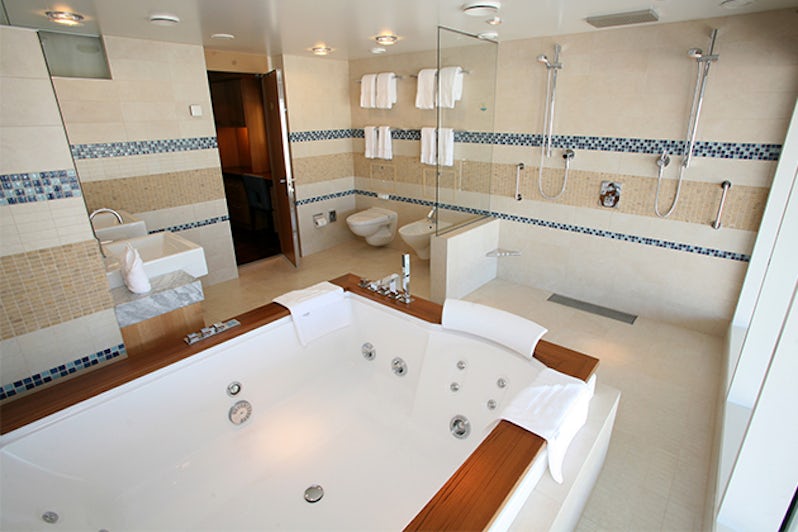 The Royal Loft Suite bathroom onboard Oasis of the Seas.