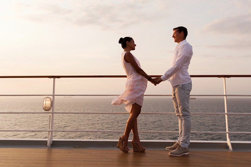 Happy couple on a cruise