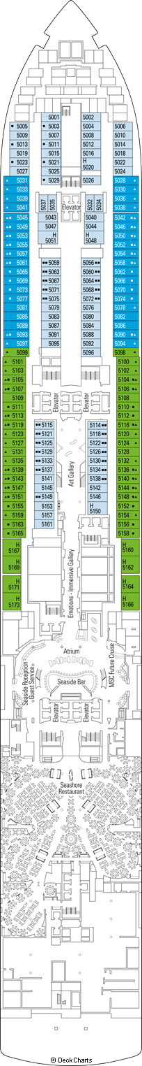 MSC Seaside Deck Plans: Ship Layout, Staterooms & Map - Cruise Critic