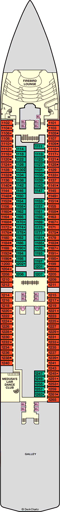 Carnival Legend Deck Plans: Ship Layout, Staterooms & Map - Cruise Critic