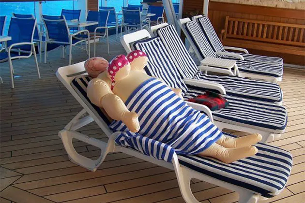 Pictures of Cruise Ship Deck Chair Hogs Behaving Badly