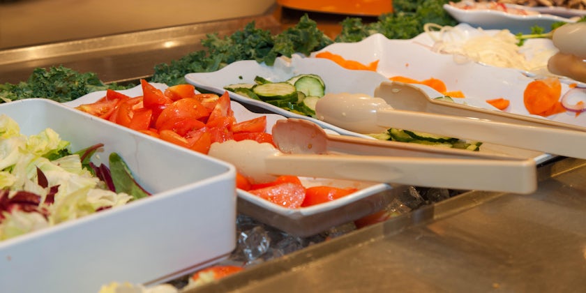 Take advantage of healthy options at the buffet like the salad bar (Photo: Cruise Critic)