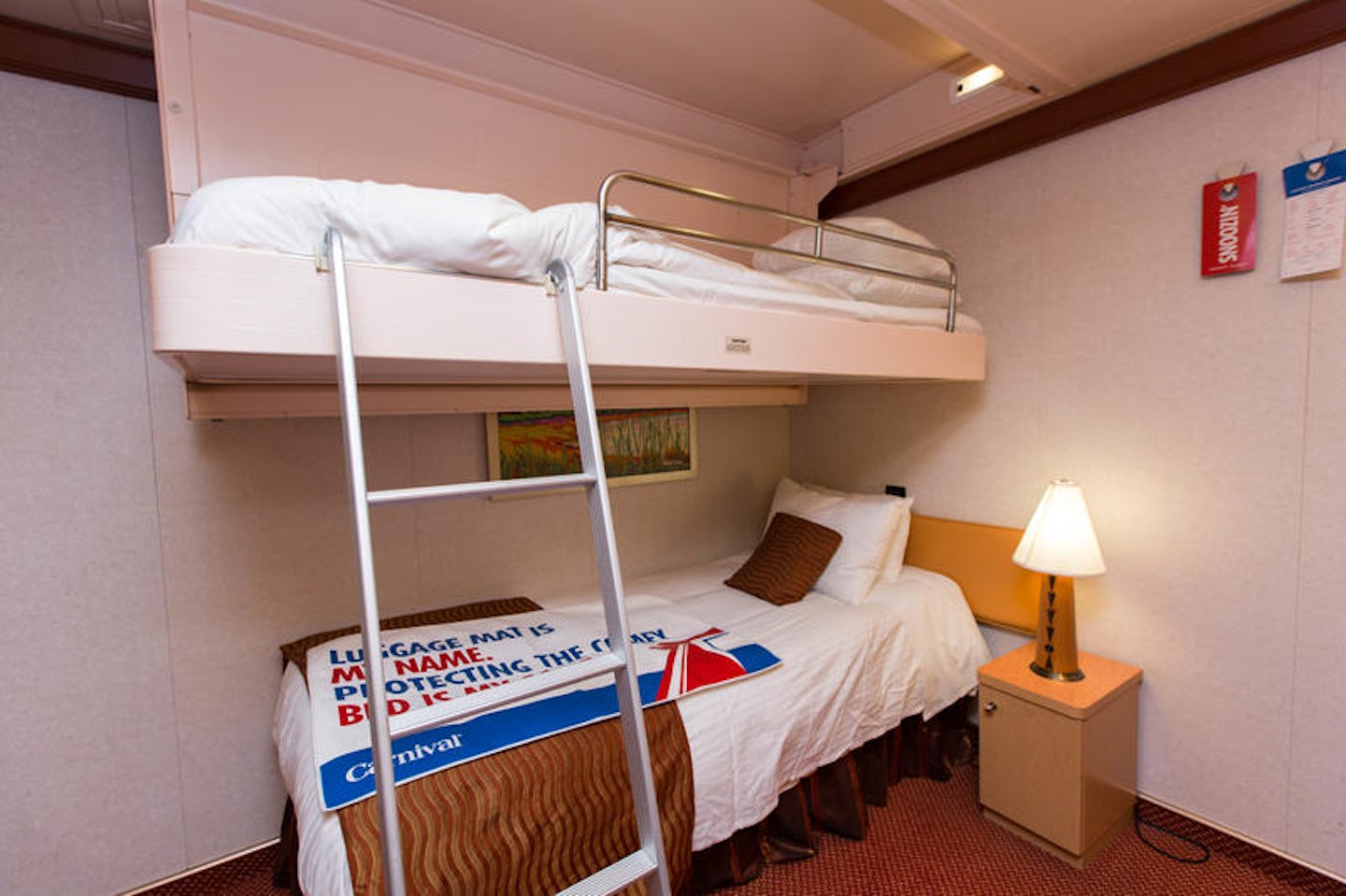 The Interior Cabin with Bunk Beds on Carnival Dream