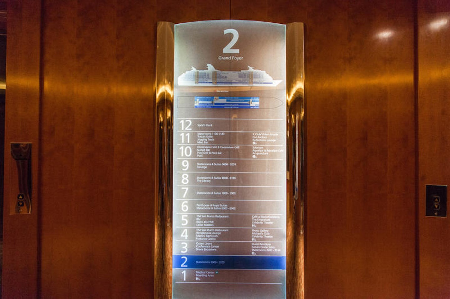 Elevators on Celebrity Constellation