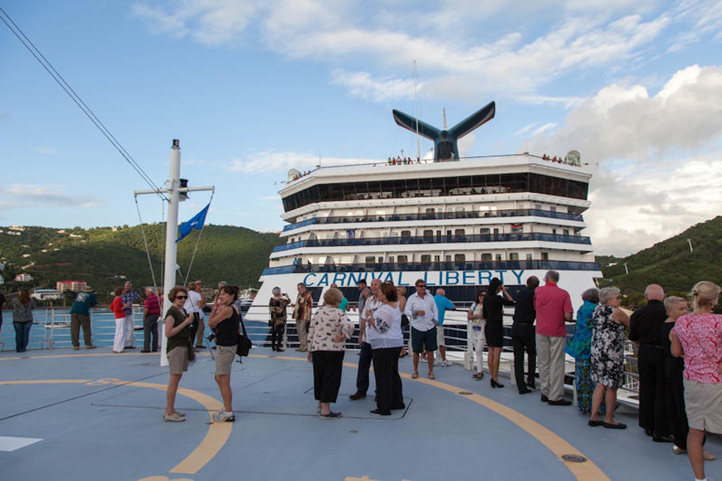 Sail Away Cocktail with Officers at Helipad at St. Thomas Port