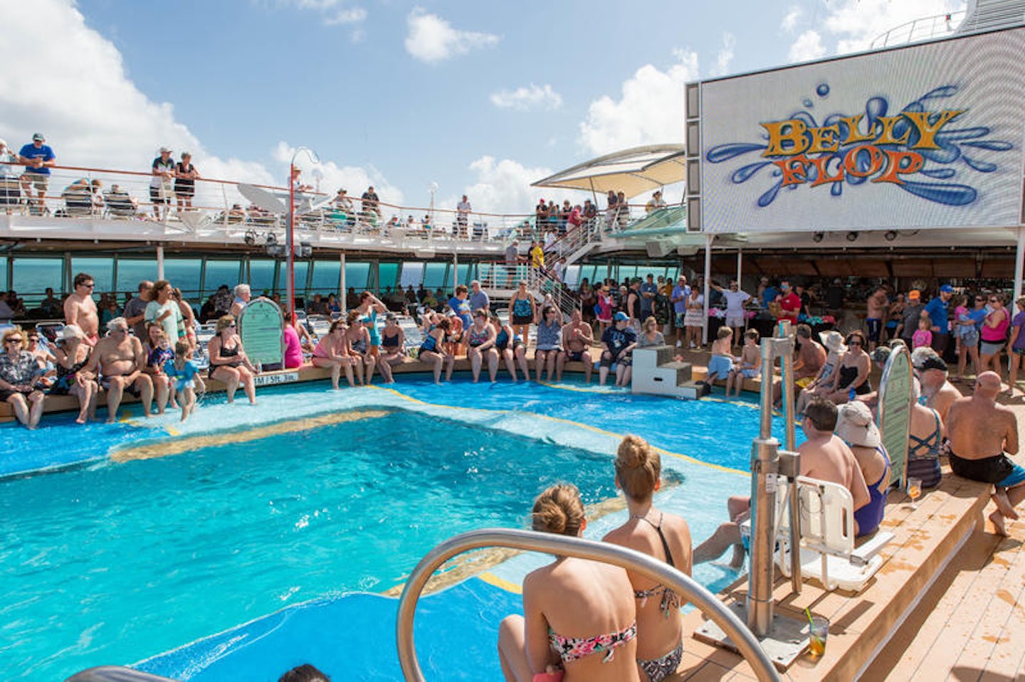 Men's Belly Flop Contest at the Main Pool on Vision of the Seas