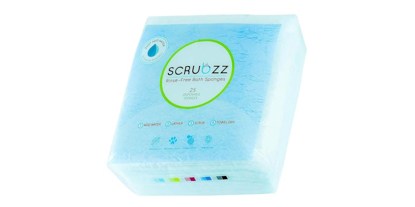Scrubzz Disposable No Rinse Bathing Wipes (Photo: Amazon)