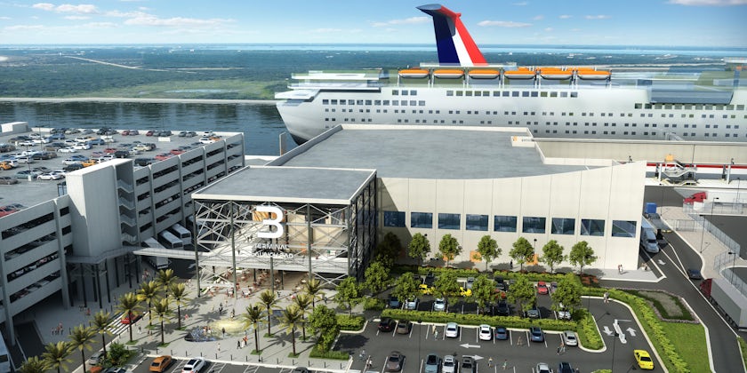 Artist rendering of the refurbished Terminal 3 at Port Canaveral  (Image: Carnival Cruise Line)