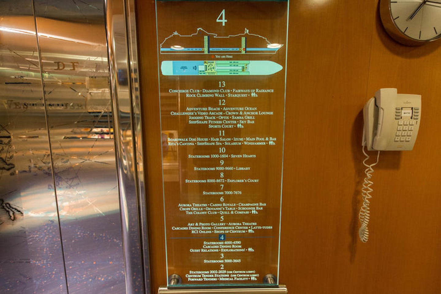 Elevators on Radiance of the Seas