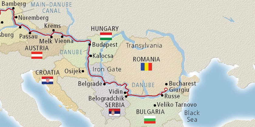Map of the Lower Danube River (Image: Viking River Cruises)