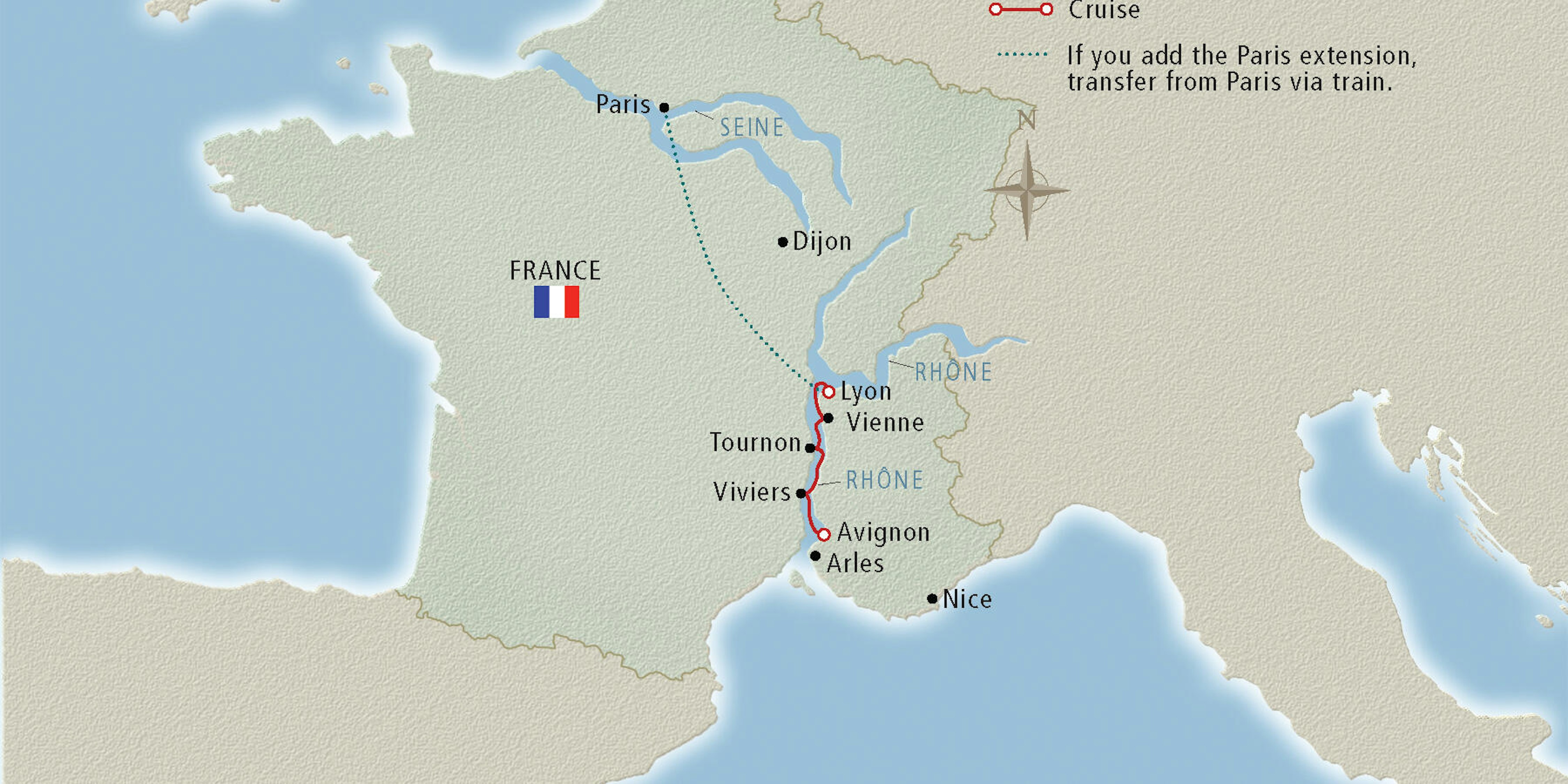 Rhone River Cruise Map