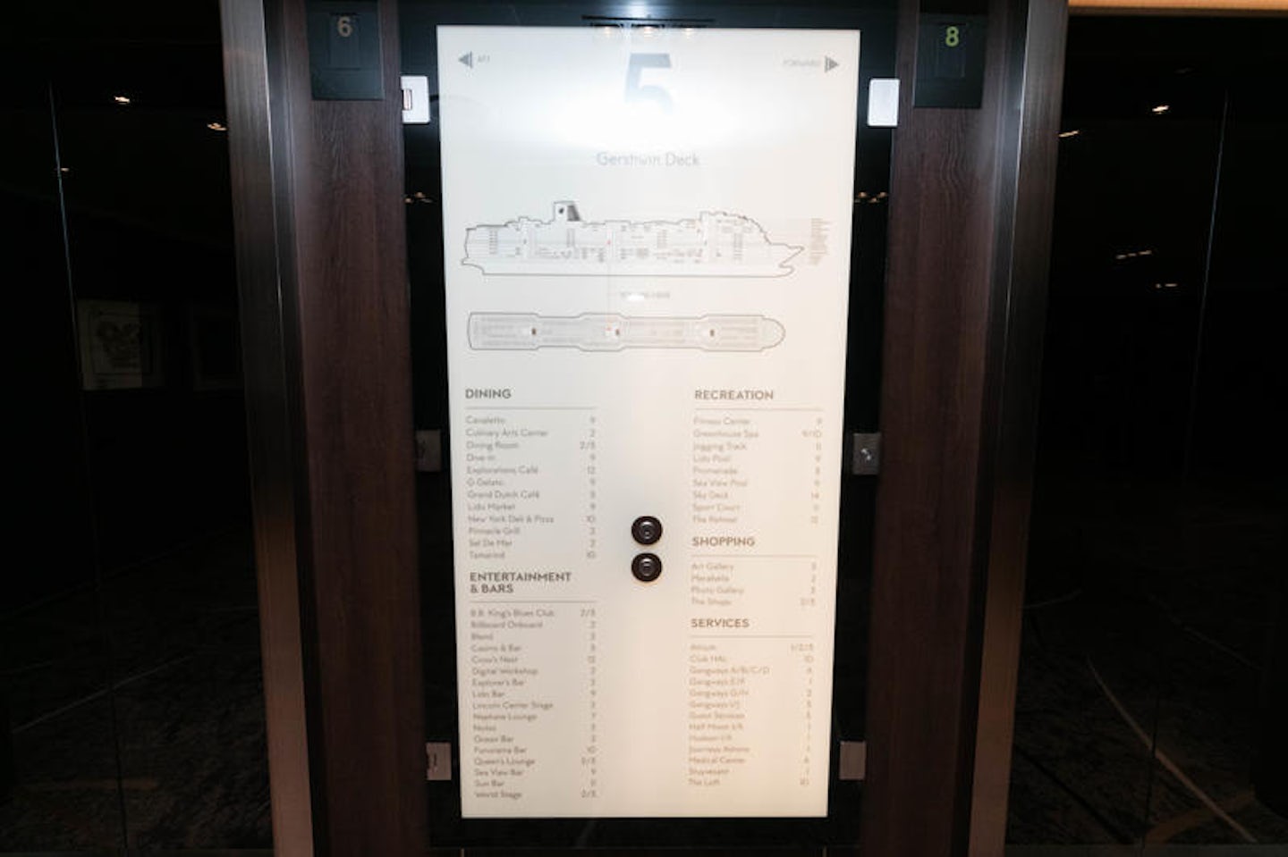 Elevators on Koningsdam