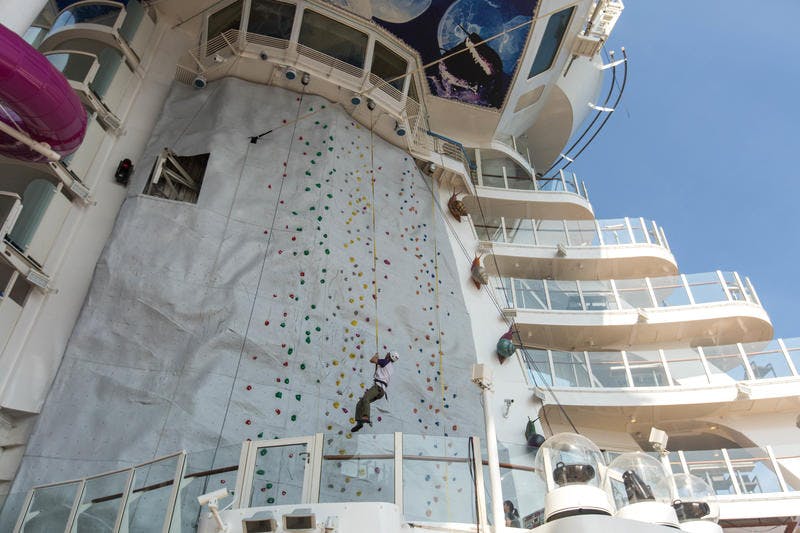 Rock Climbing Wall on Royal Caribbean Harmony of the Seas Ship Cruise