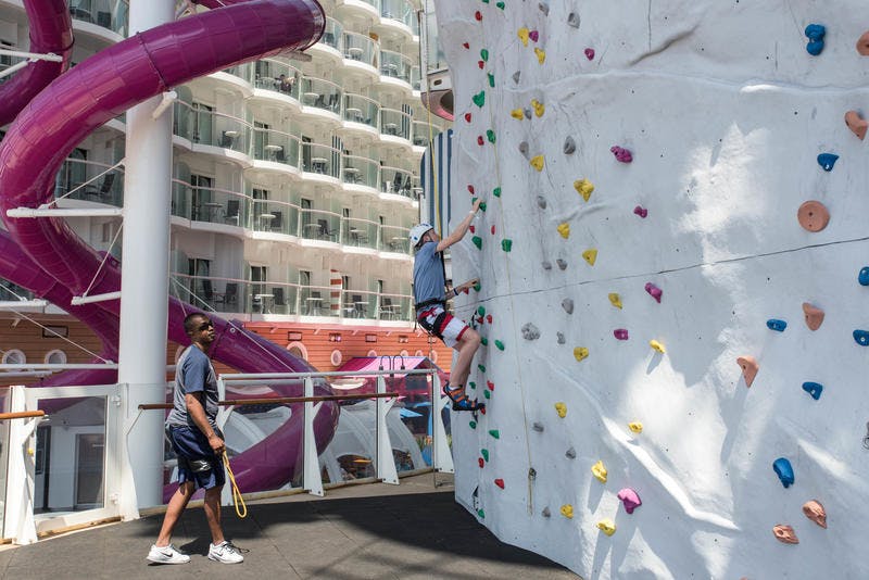 Rock Climbing Wall on Royal Caribbean Harmony of the Seas Ship Cruise