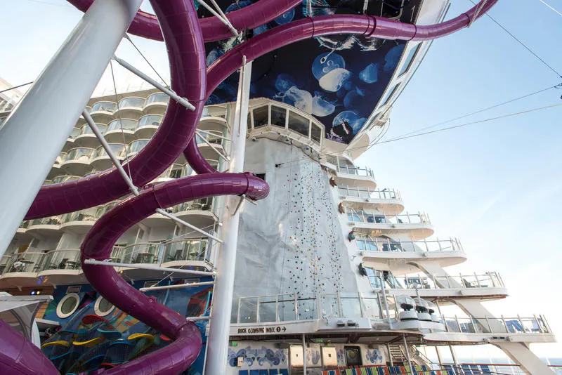 Rock Climbing Wall on Royal Caribbean Harmony of the Seas Ship Cruise