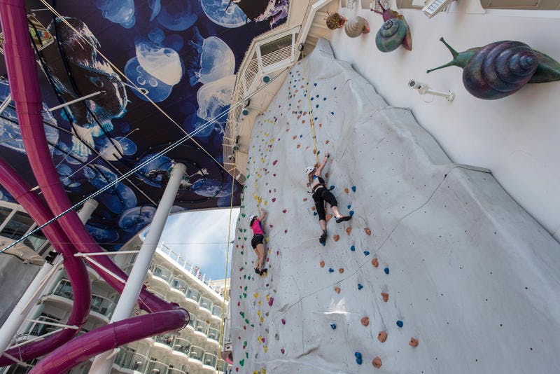 Rock Climbing Wall on Royal Caribbean Harmony of the Seas Ship Cruise