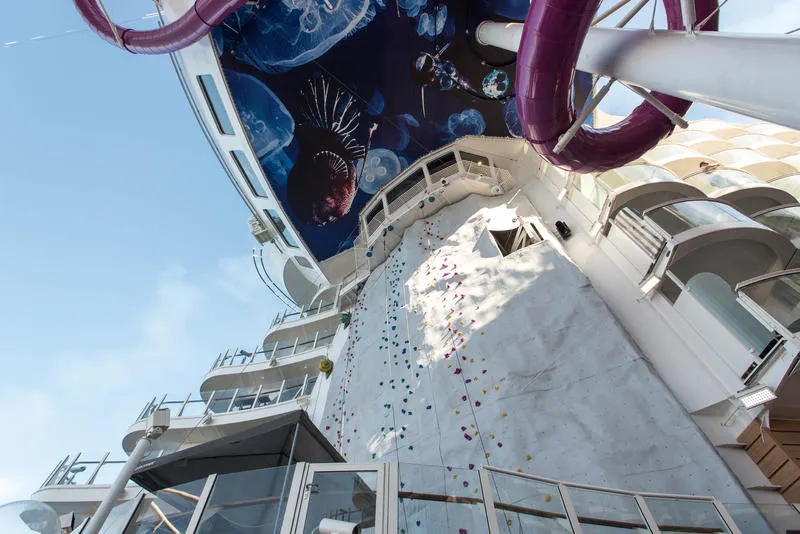 Rock Climbing Wall on Royal Caribbean Harmony of the Seas Ship Cruise