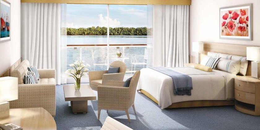Rendering of a large suite with river views on American Harmony