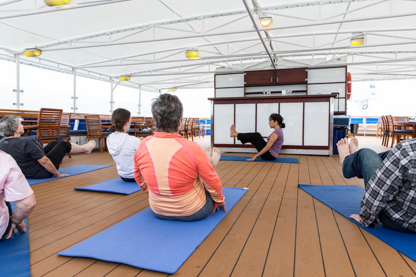 Stretching Class on National Geographic Islander