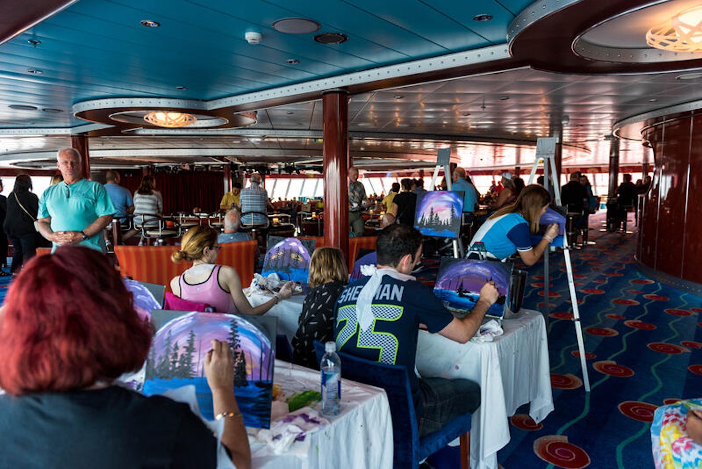 Painting Class at Spinnaker Lounge on Norwegian Pearl