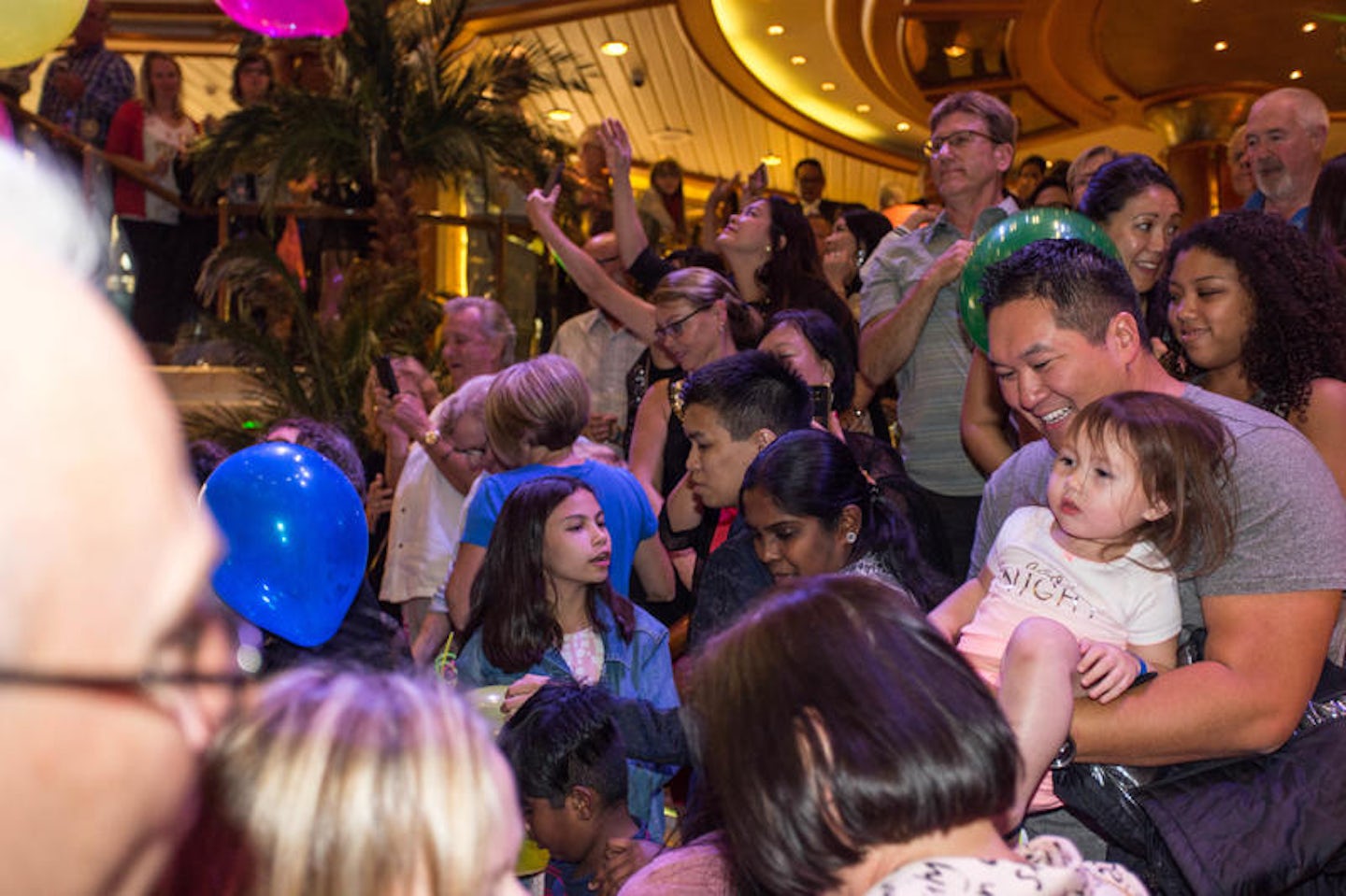 Balloon Drop Party in the Atrium on Coral Princess