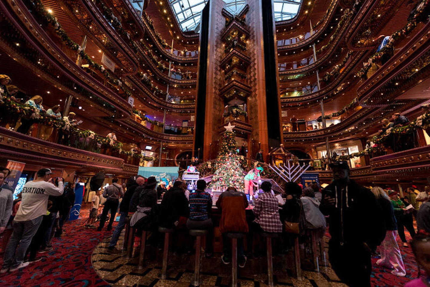 Holiday Tree Lighting Event in the Atrium on Carnival Elation