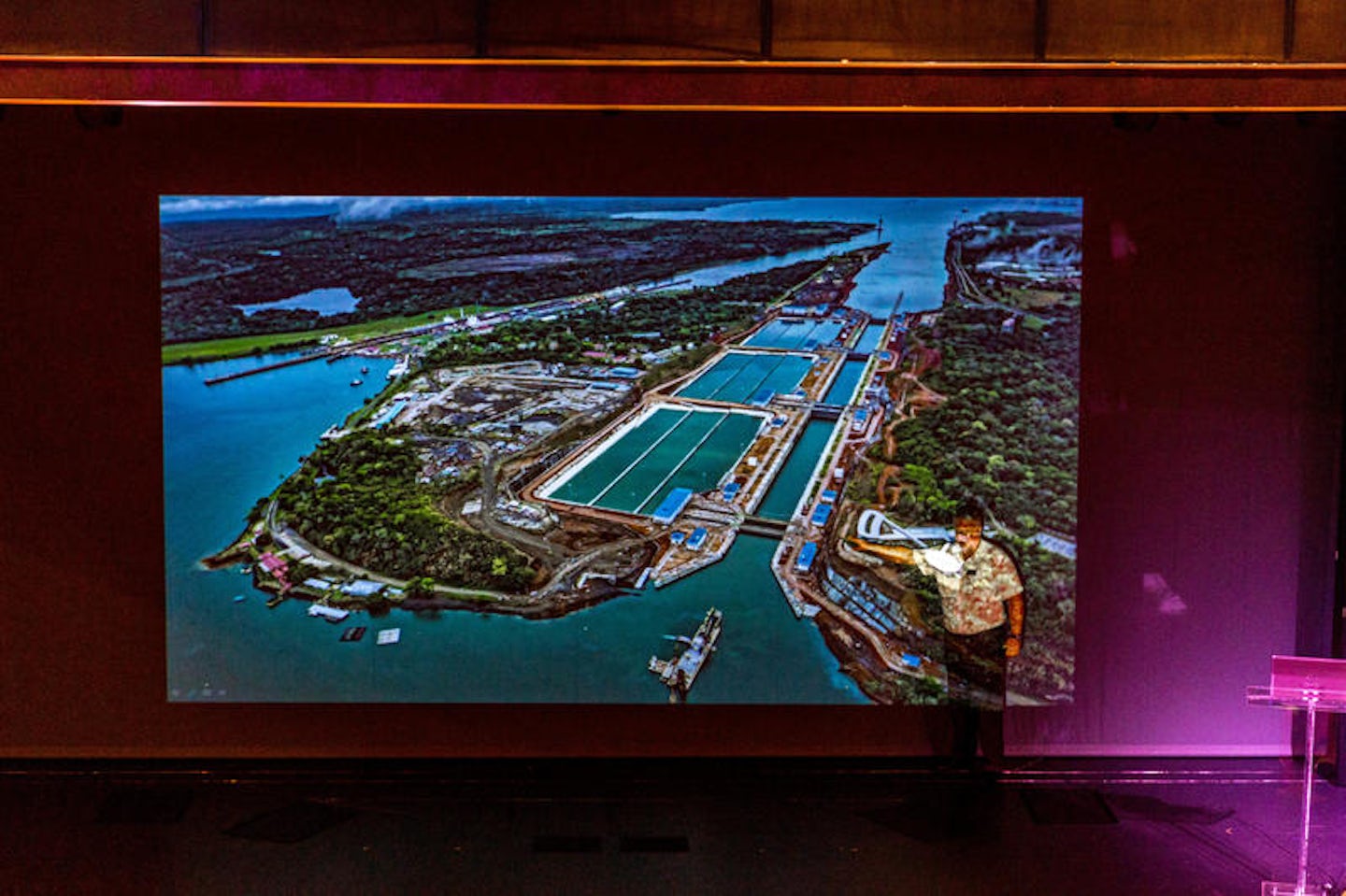 Panama Canal Presentation in The Main Stage on Zuiderdam
