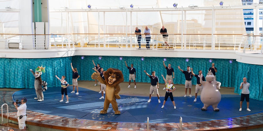 Dreamworks characters performing at the AquaTheater on Allure of the Seas (Photo: Cruise Critic)
