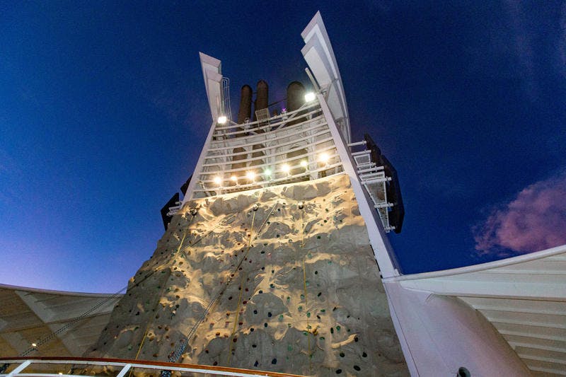 Rock Climbing Wall on Royal Caribbean Mariner of the Seas Ship Cruise